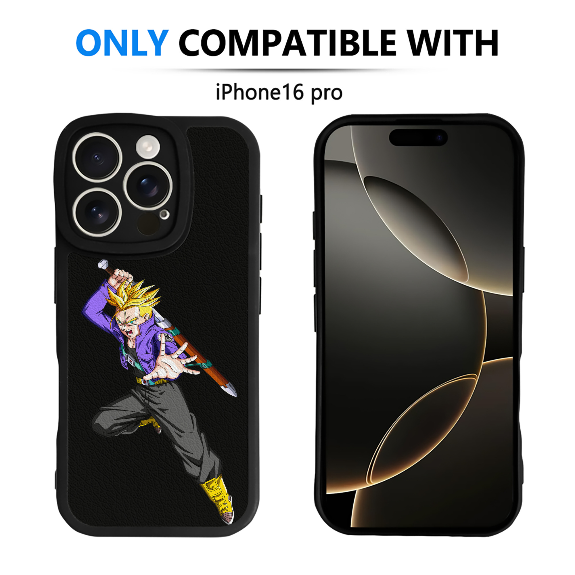 （画像用） ドラゴンボール トランクス（Torankusu）DRAGON BALL Trunks 【iPhone 16シリーズ対応】シリコンスマホケース（レザー調） 材質：シリコン